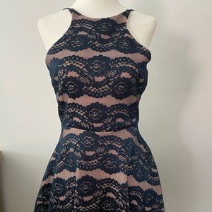 Fit & Flare Navy Lace Dress